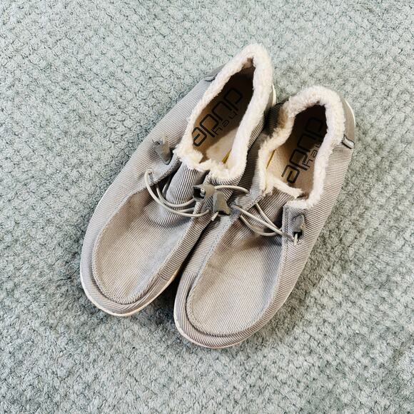 Hey Dude light gray wendy corduroy comfort lined shoes slippers wmns 10 - Picture 1 of 5